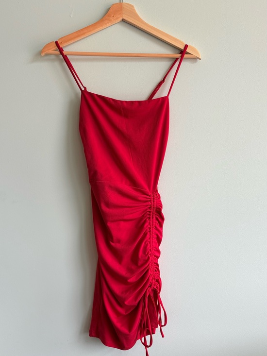 Crystal Doll Dresses & Skirts - Red Ruched Side-Drawstring Slip Dress
